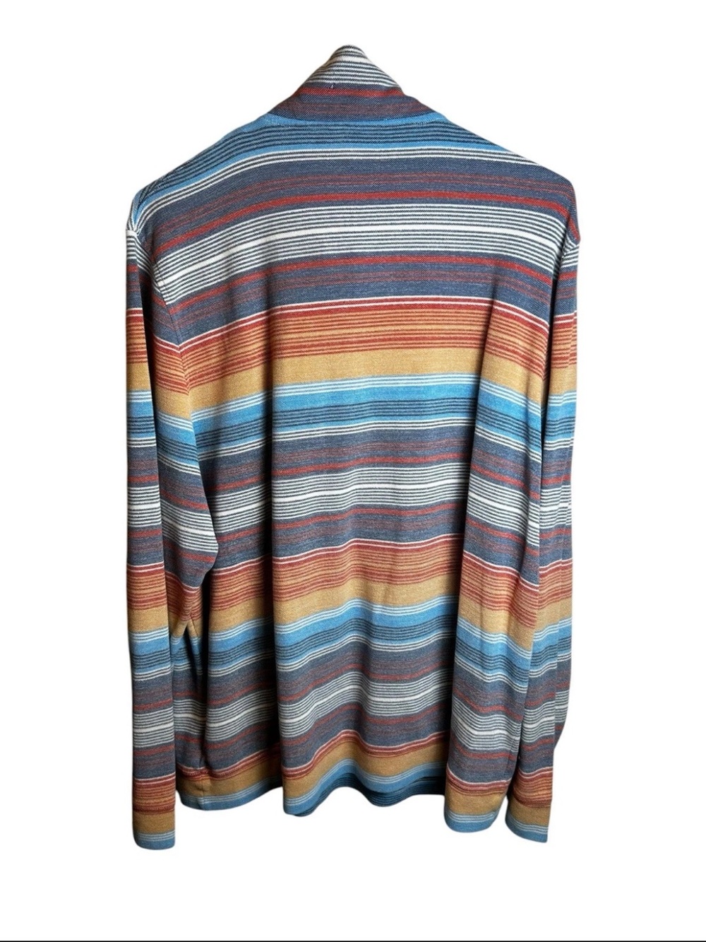 LL Bean Comfort Stretch Pique Quarter Zip Pullover Stripe Mens XXL Tall - Picture 3 of 4